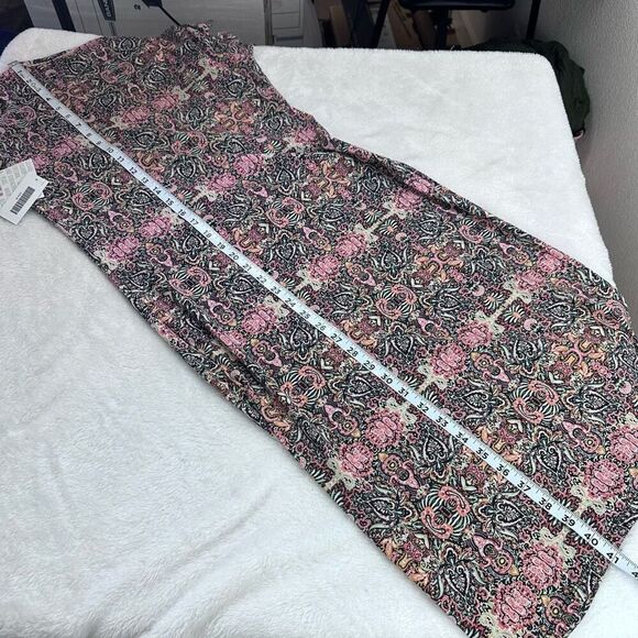 LuLaRoe‎ Women’s M Julia Midi Dress Black Pink Boho Mandala Print Stretch New - Picture 7 of 10